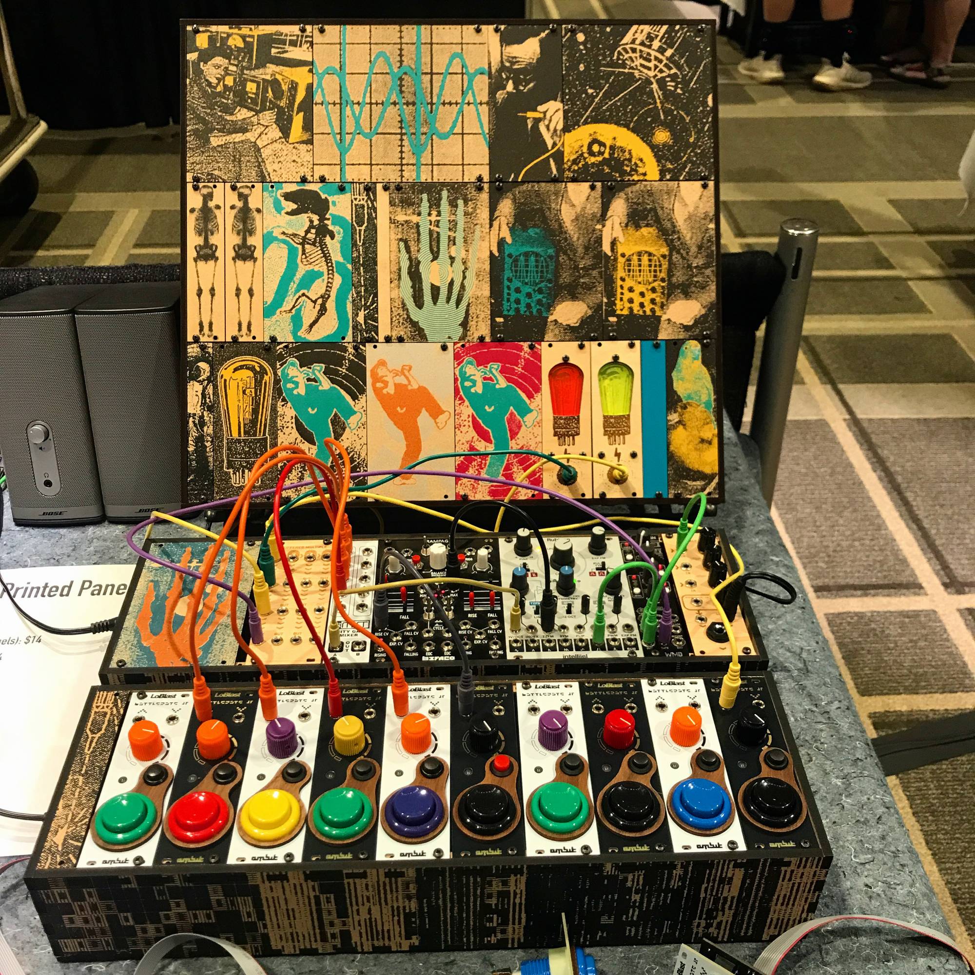 Knobcon display with rack of battlegate jr modules